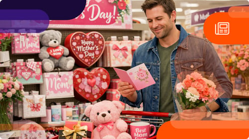 Man shopping for Mother's Day gift cards