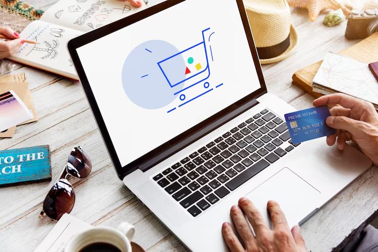 Someone online shopping using an automated offer from a loyalty program